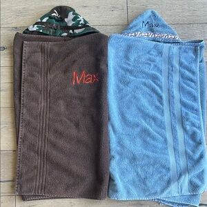 Brown and Blue “MAX” Hooded Towels